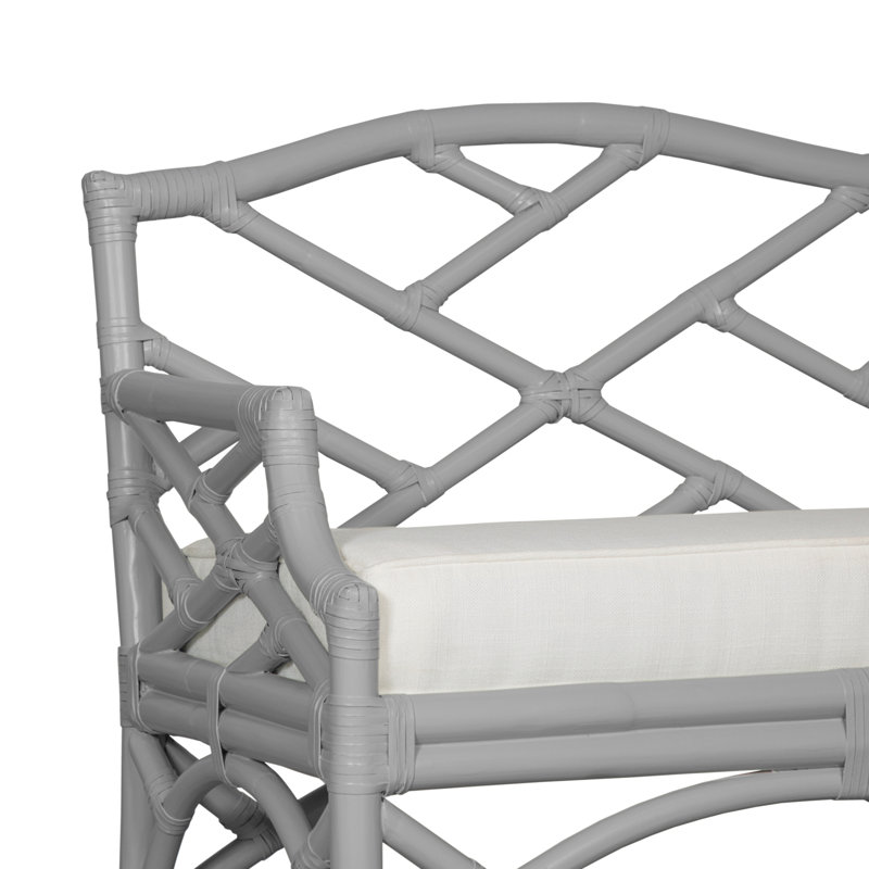 Banc en osier Chippendale, Gris clair