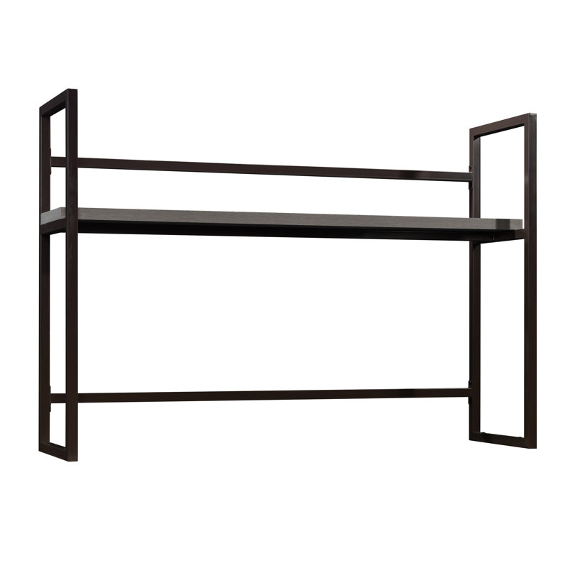 Brun contemporain pour le rangement du bureau et la flexibilité d'organisation, 1 plateau épais pour contenir les articles, 2 livres à tablettes réglables horizontales, bois d'ingénierie, profondeur 59,07 po, largeur 16,87 po, hauteur 42,62 po