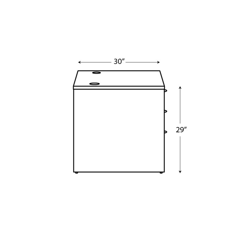 Bureau à caisson simple HON MOD, L 60 po x P 30 po x H 29 po, Chêne Java