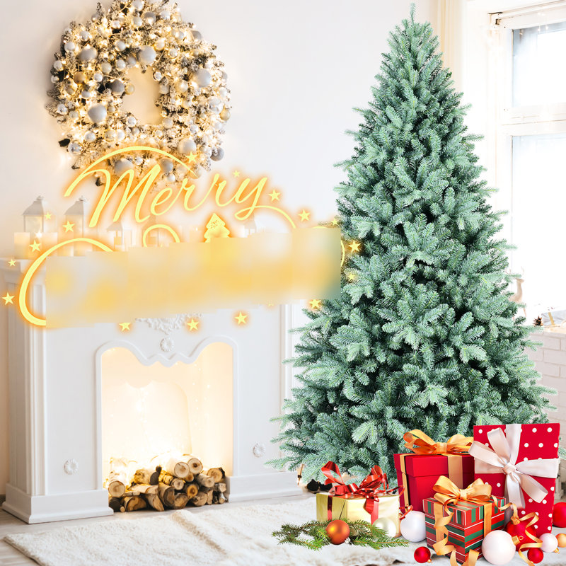 Arbre de Noël bleu de 6 pi avec 1390 pointes, branches à charnières à dépliage rapide, support en métal stable pour ornementation saisonnière Pe / arbre, aspect naturel, conception facile à installer, période des Fêtes