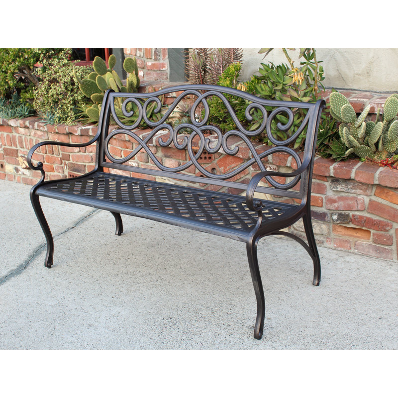 Banc de parc en aluminium coulé Mcgarity, H 34,5 po x l 49,5 po x P 25,25 po