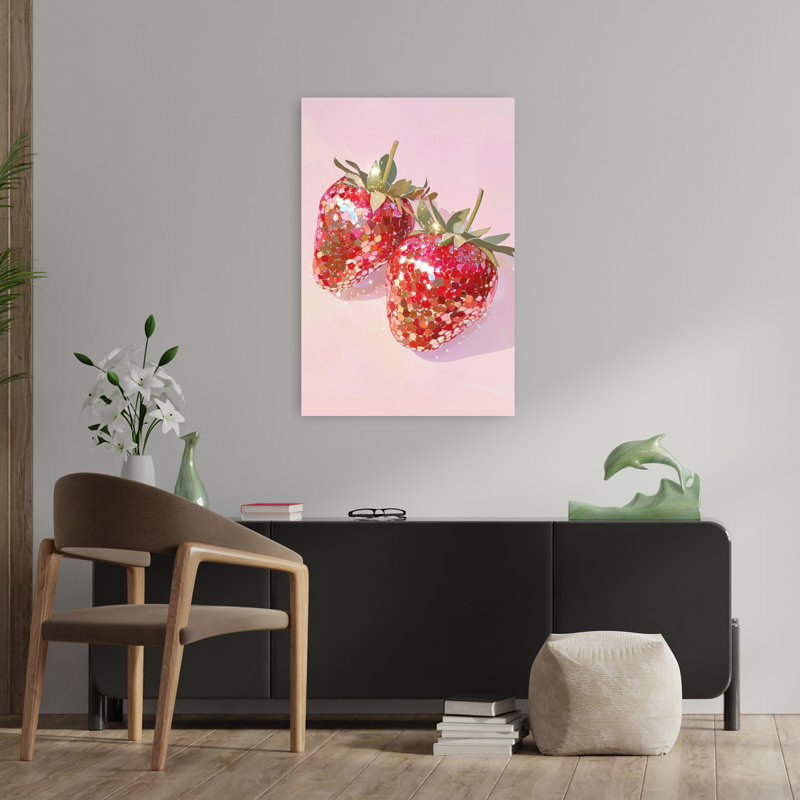 Art contemporain coloré, moderne, ludique, fruits, H 36 po x l 24 po