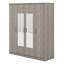 Armoire moderne à 4 portes avec tiroirs, miroir et rail suspendu-1942772221