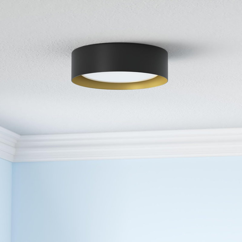 Plafonnier encastré Nordic Hygge, 13 po 25 W (250 W équivalent) 2400LM, plafonnier DEL 3 couleurs 3000 K 4000 K 5000 K, plafonnier encastré moderne noir et or