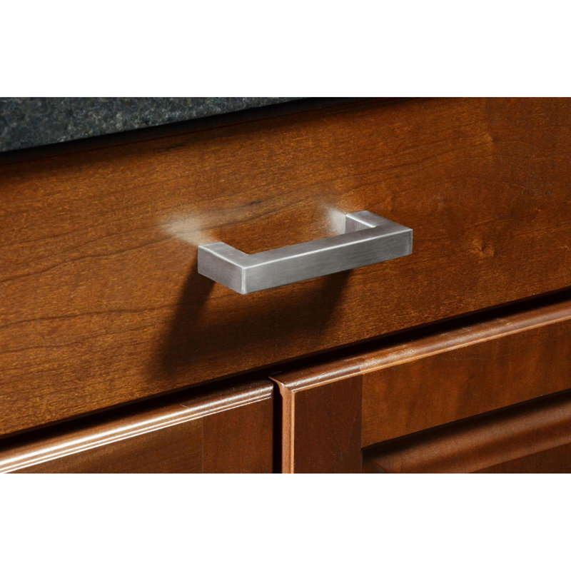 Hewson Bar Pull, 3 3/4", Brushed Stainless Steel