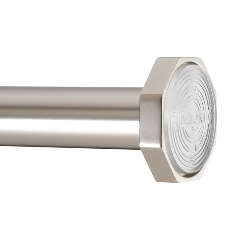 Tringle à rideaux Tension - Tringle hexagonale à ressort pour fenêtres ou douche, Nickel satiné, 54" – 90"