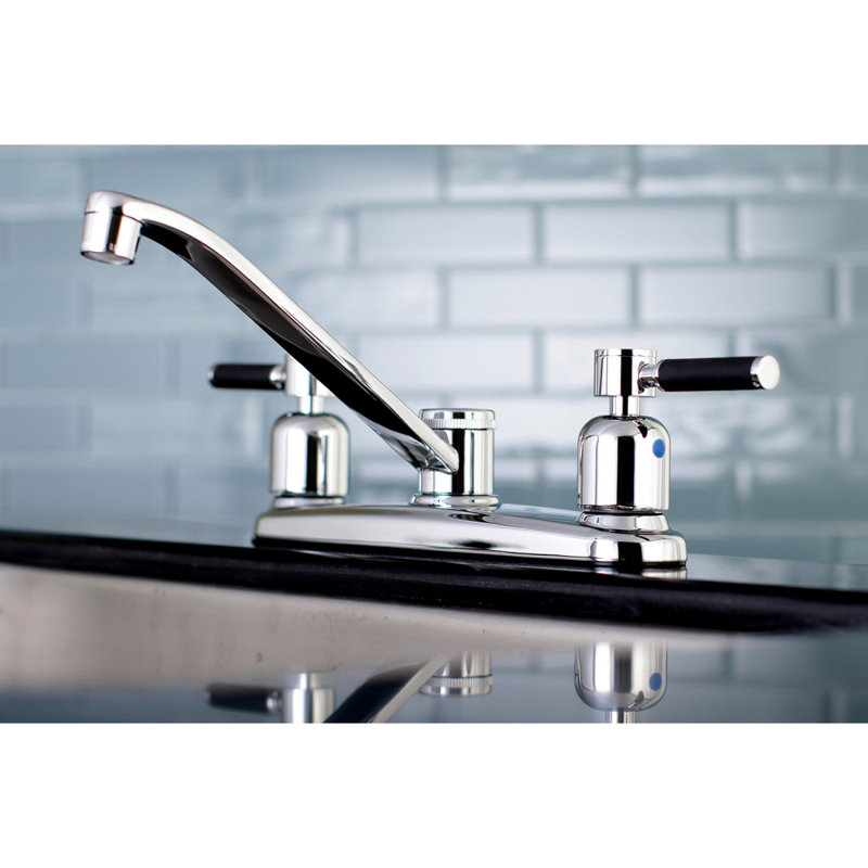 Kingston Brass Kaiser Two-Handle 8" Centerset Kitchen Faucet, No Side Sprayer