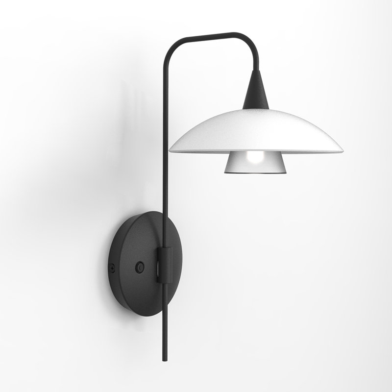 Peasely Iron Plug-in Armed Sconce
