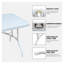 Table pliante portative 6 pieds avec plateau imperméable et poignée de transport, blanc-130462510-130462512