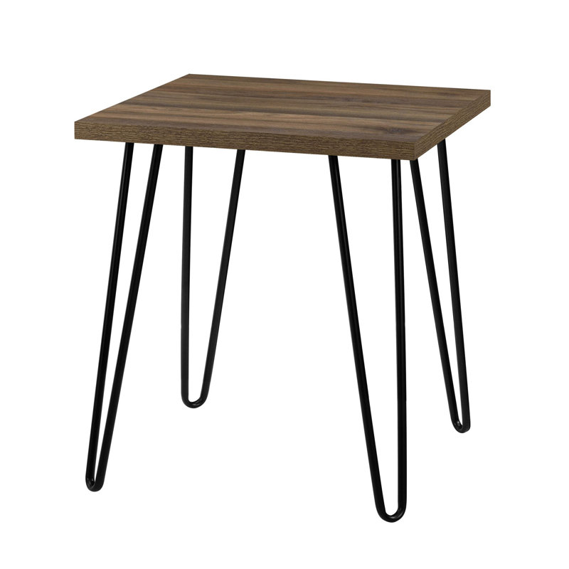 Ewalt Side Table with metal legs, Walnut