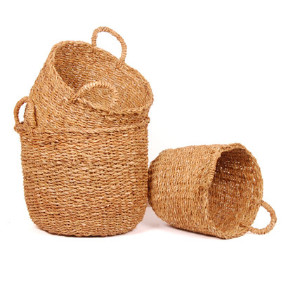 Ensemble de paniers ronds/en rotin 3 pièces