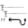 LA-Style Pedestal Sink Kit with P-Trap, Supply Lines, Flanges and Cross Handle Angle Stops