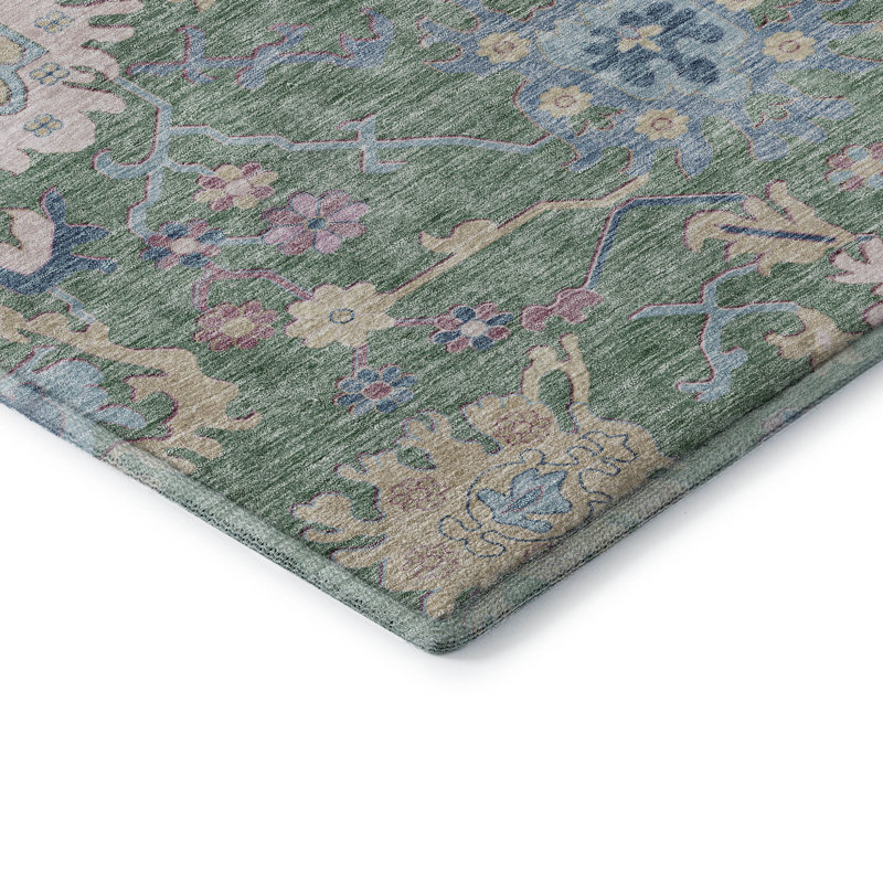 Premium Machine Washable Gurubaksh AMF1154 Global Rug, Rectangle 3' x 5'