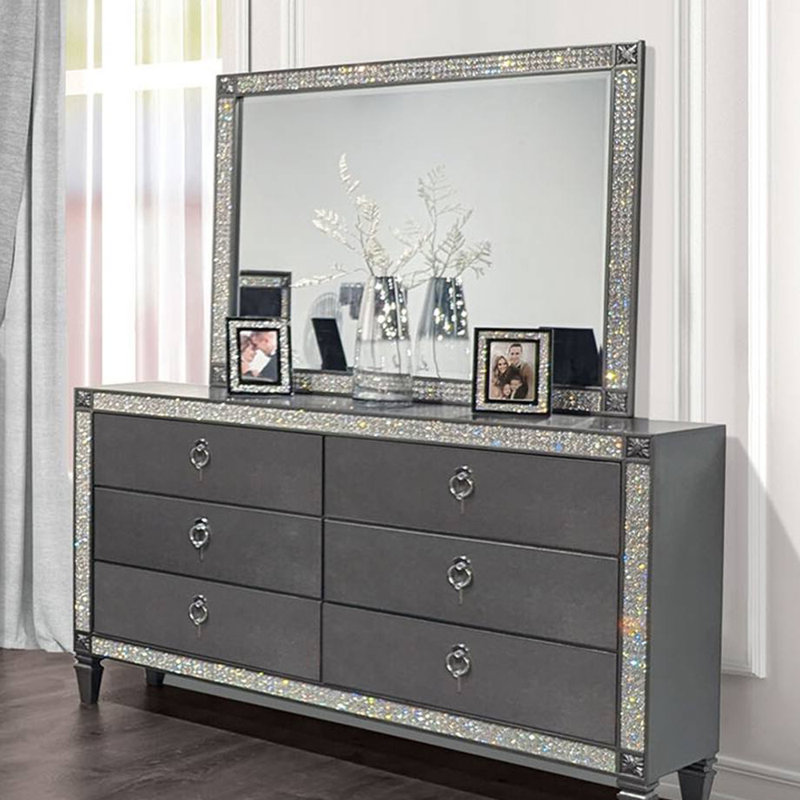 Miroir Glam 46,4 ", gris