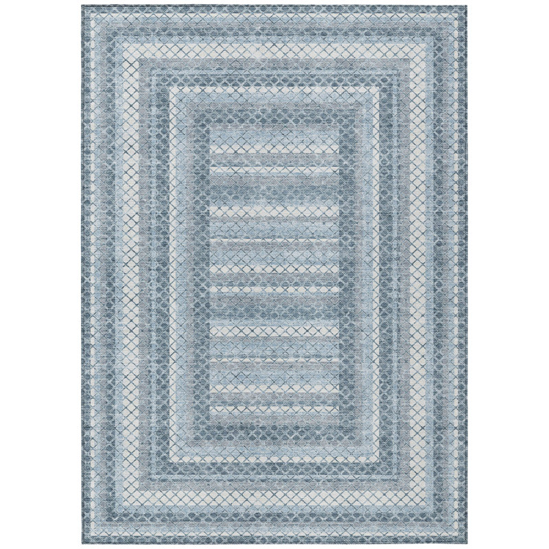 Machine Washable Indoor/Outdoor Xhevrie Denim Rug, Rectangle 2'6" x 3'10"