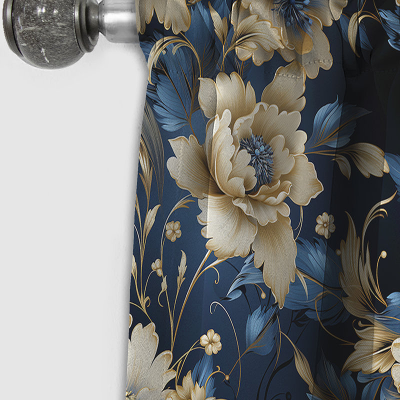 Regal Baroque Flourish Victorian Motif III - Rideau damassé - Rideau occultant - 1 panneaux, L 52 po x L 120 po