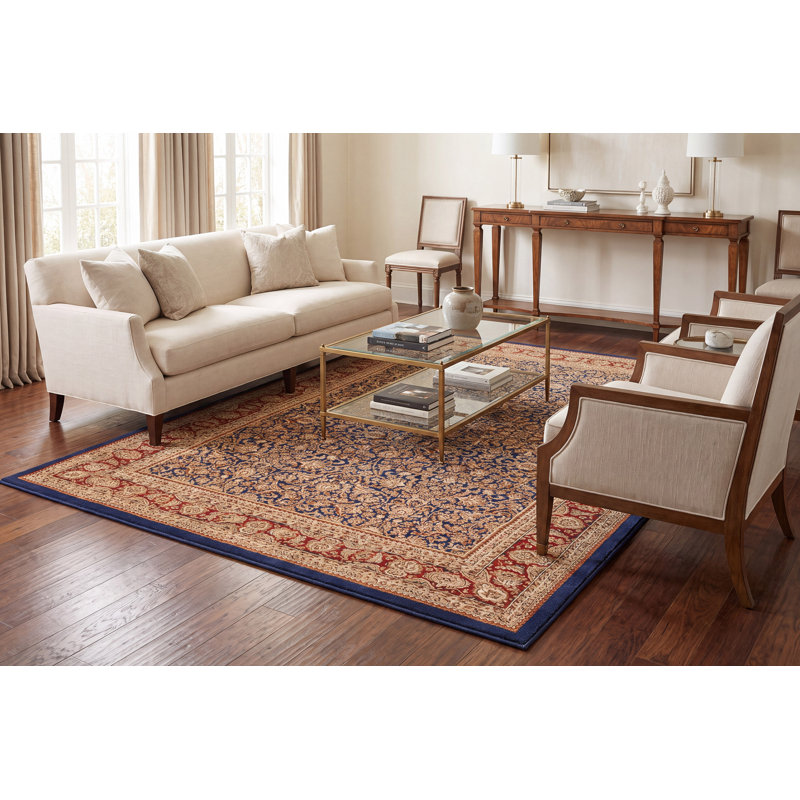 Tapis bleu marine/brun persane Atterbury, Rectangle 9 pi 2 po x 12 pi 10 po
