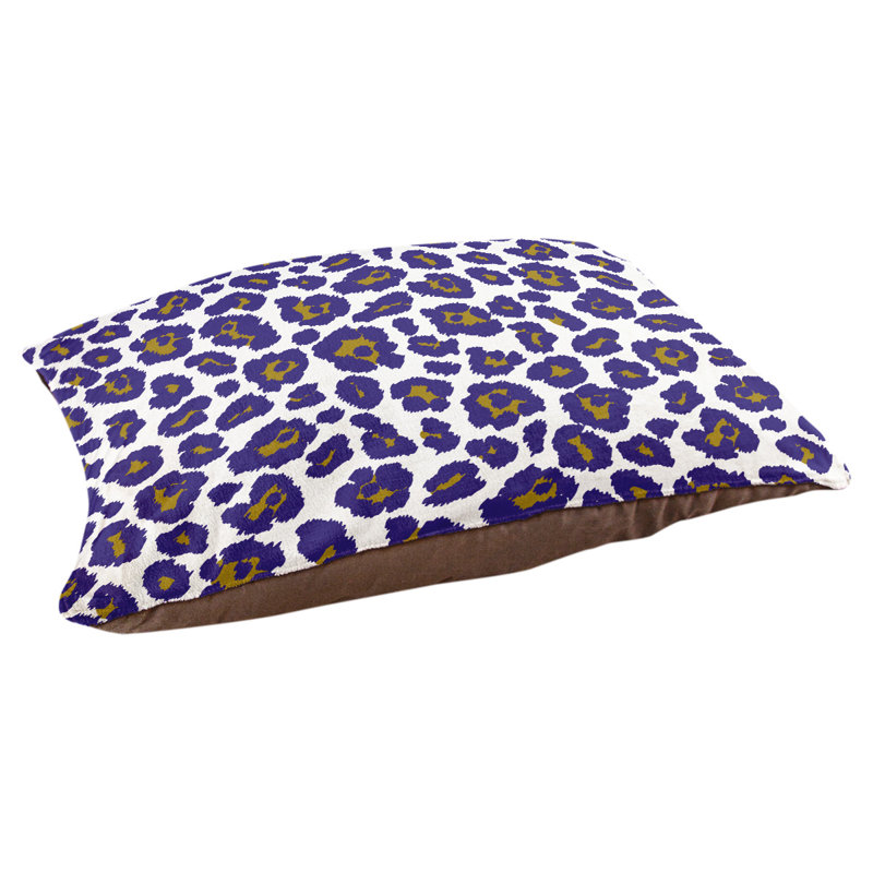 Coussin pour chien Baltimore Football, Grand (l 30 po x P 40 po x H 5 po), Blanc / or métallique / mauve