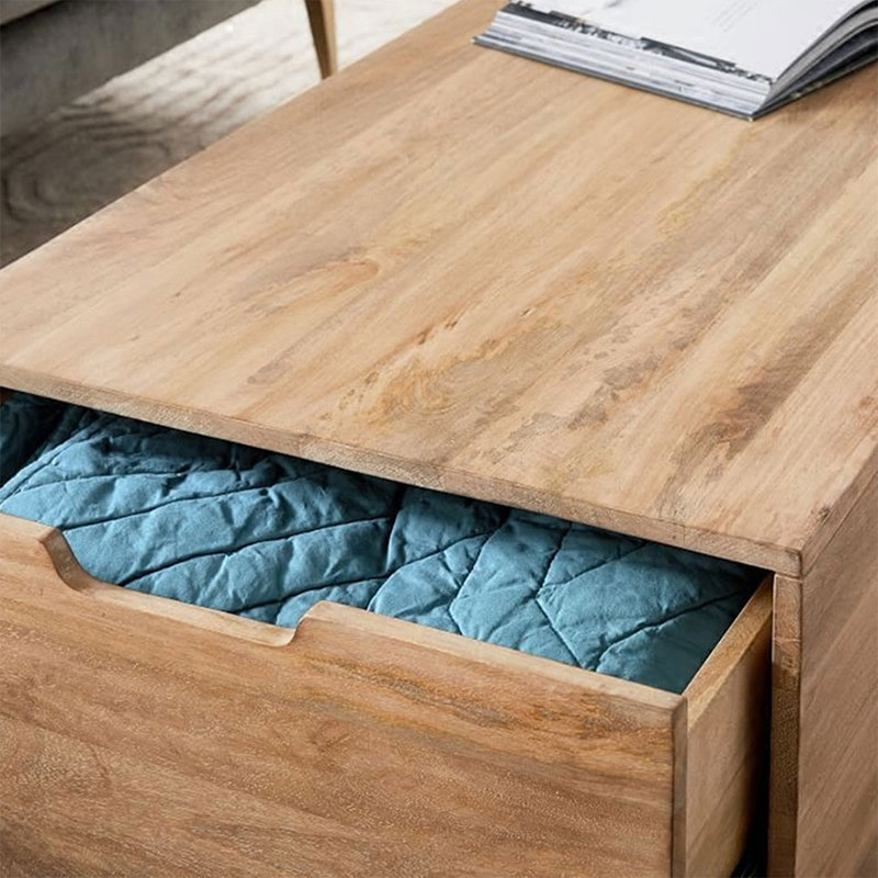 Table basse en bois massif rétro Burlywood