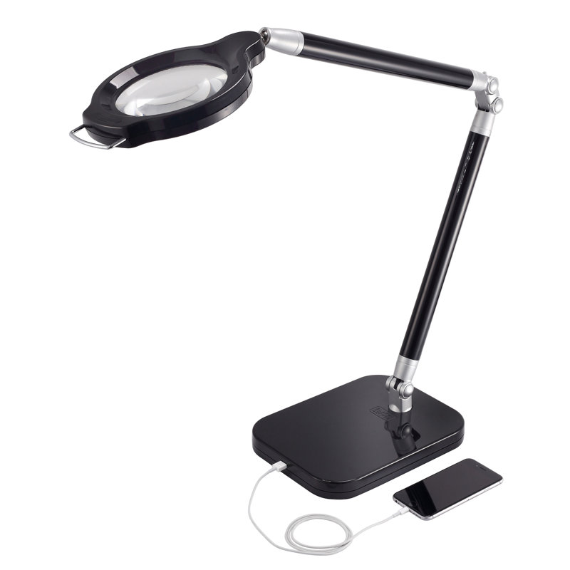 Lampe de table 29" avec usb, Noir