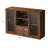 Black Walnut Wooden Kitchen Buffet Sideboard,Countertop Cabinet with Drawer Organizer for Kitchen, Dining Room