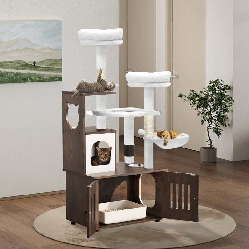 Estellene 59'' H Cat Tree, Brown