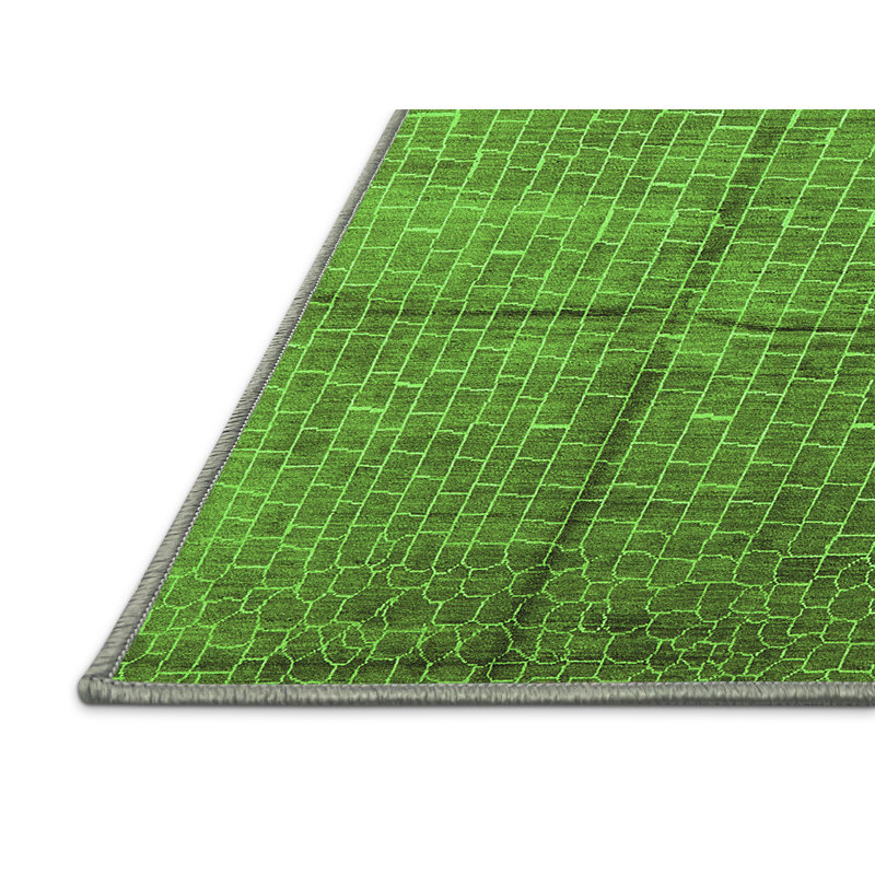 Hegwein Washable Geometric Indoor Rug, Rectangle 3' x 5'