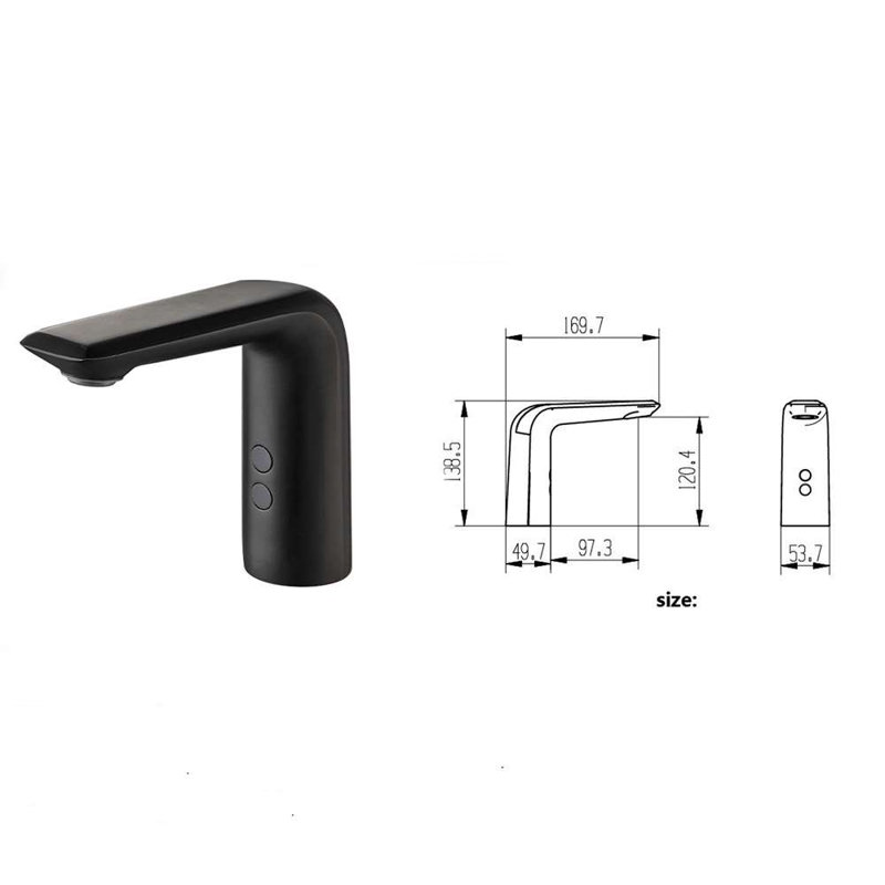 Matte Black Automatic Touchless Faucet with Commercial Motion Sensor Operation