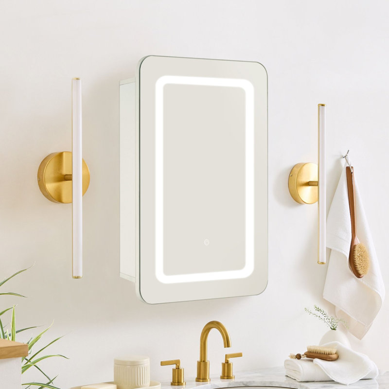 Armoire de salle de bain lumineuse avec miroir
