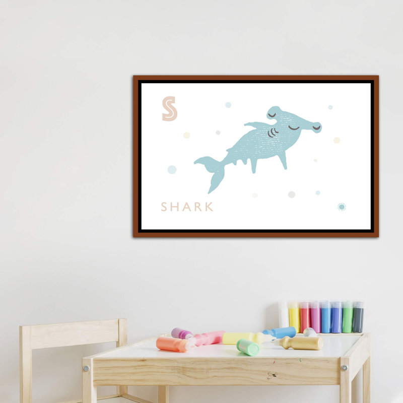 " Shark ", No Mat, Brown Framed Canvas, 26" H x 40" W x 1.5" D