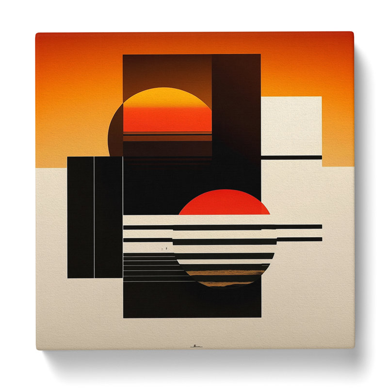 Japanese Sunset Suprematism No.1 - Wrapped Canvas, 50cm H x 50cm W x 3cm D