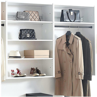 Devi White Wall Mounted Wood Closet System