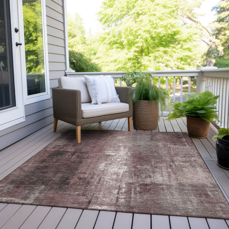 Tapis intérieur / extérieur lavable à la machine Xhevrie, Rectangle 10' x 14'