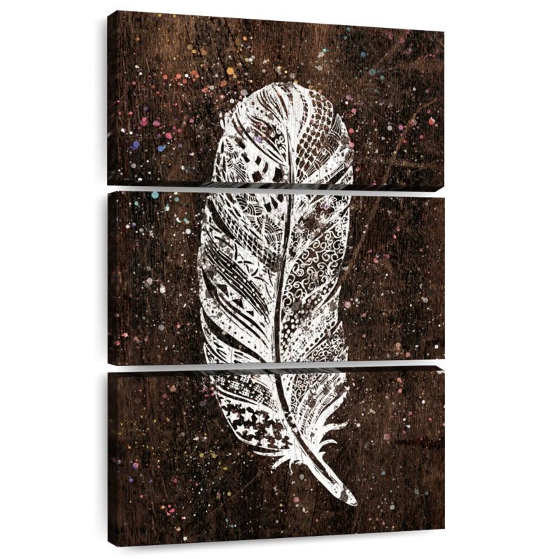 Kerner White Boho Feather, 45" H x 28" W