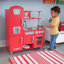 Vintage Wooden Play Kitchen with Ice Maker and Play Phone-15430923