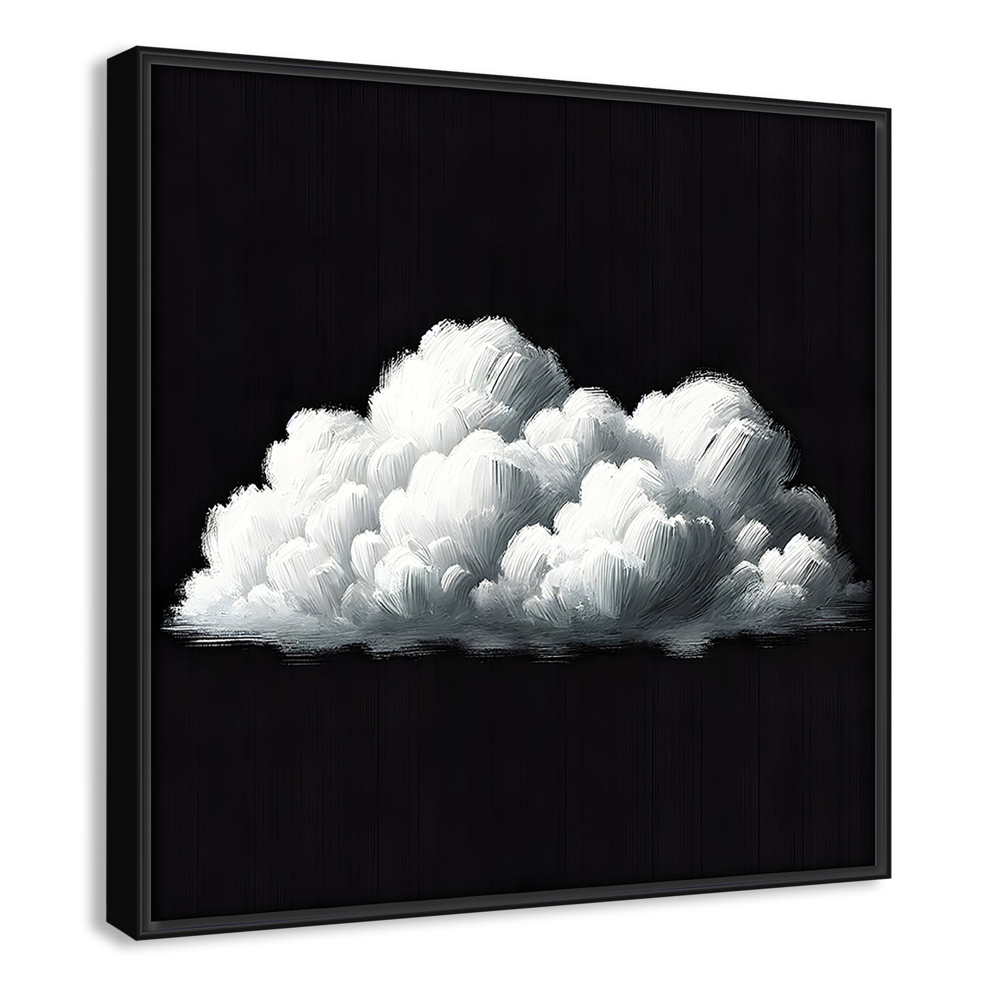 White Clouds Print by , 13.5" H x 13.5" W, Black