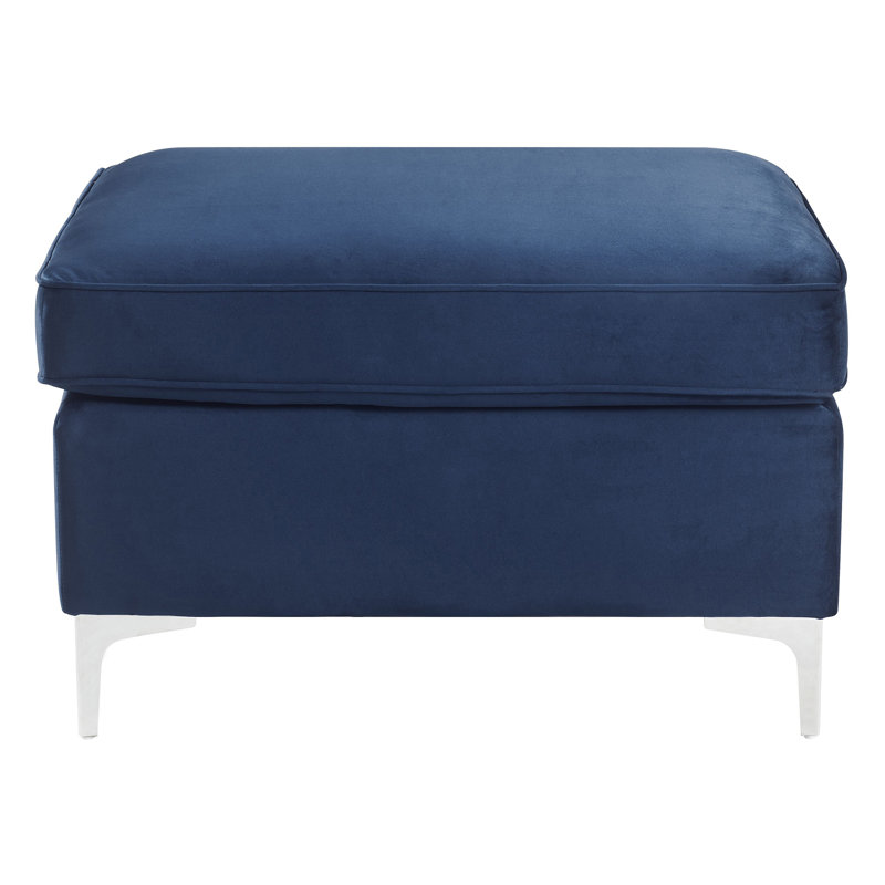 Ottawa Rectangle Ottoman, Blue Velvet