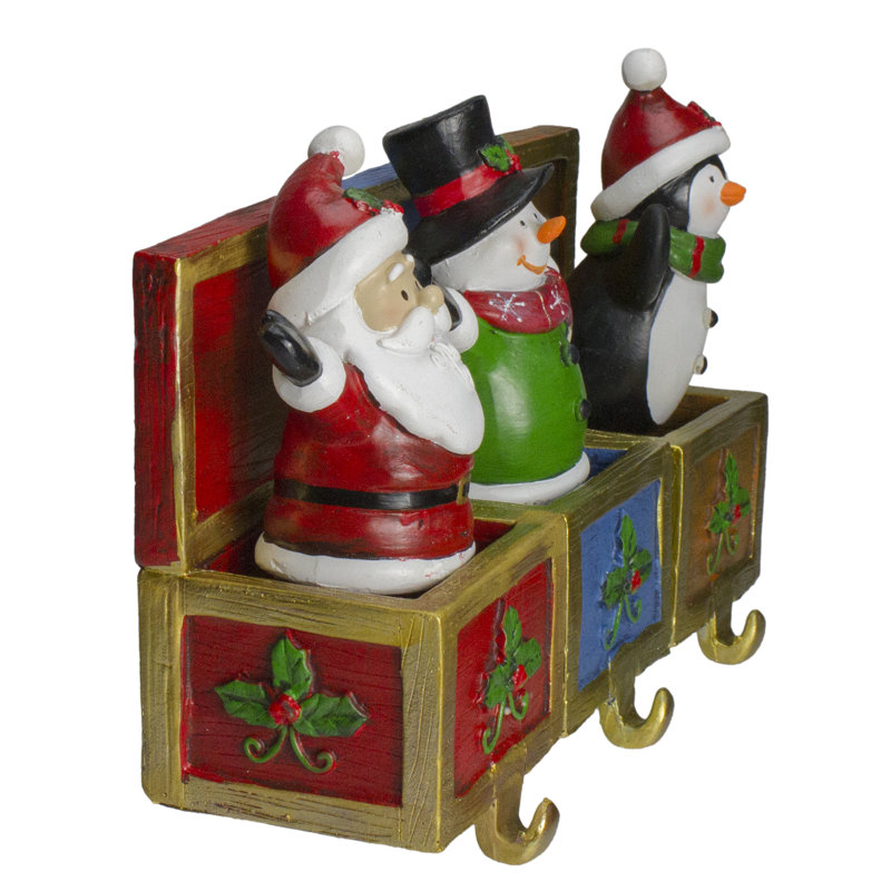 Santa, Snowman, and Penguin Christmas Stocking Holders Set