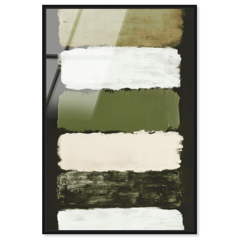 "Olive Stack I", art mural encadré par Art Remedy, cadre noir, 30 x 45, H 46 po x l 31 po, Cadre en acrylique noir