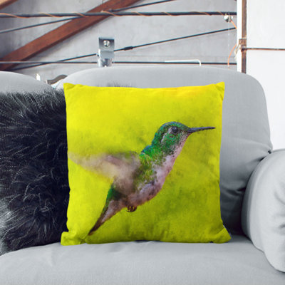 Hummingbird in Costa Rica Painting Cushion with Filling