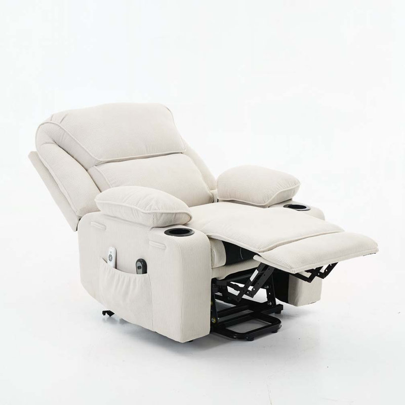 Fauteuil inclinable à télécommande chauffant et chauffant, Ivoire ivoire