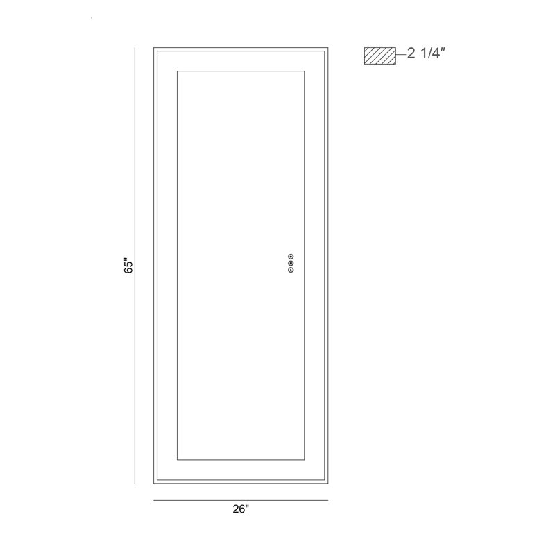 Miroir Anya, 65 po x 26 po, Noir / or, Rectangulaire