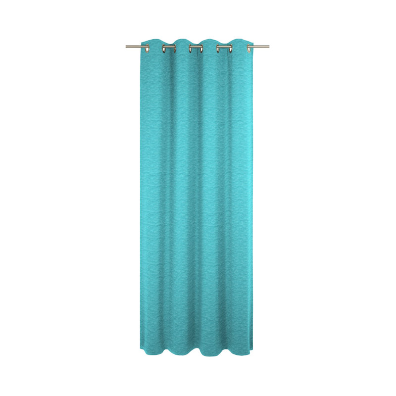 Gracierose Synthetic Eyelet Single Curtain Panel, opaque, 225cm Width x 270cm Drop, Turquoise