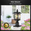 Lampadaire Dusk to Dawn noir (câblé 120 V) avec base de pilier
