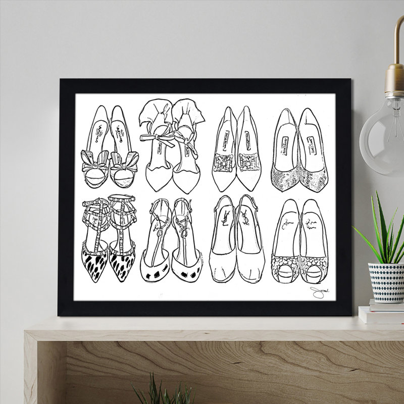 « chaussures goals 2 », reproduction sur toile encadrée en blanc/noir, H 18 po x l 30 po x P 1 po, Toile tendue, Pas de tapis