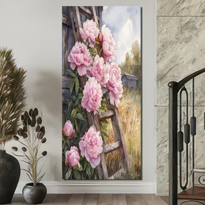 «Ellerbe Pe pivons By The Barn Ladder I», reproduction d'art sur toile encadrée