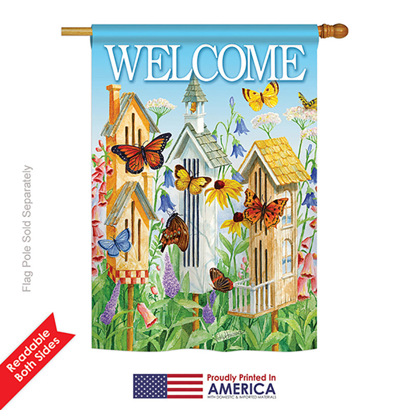Drapeau de maison en polyester Boolia, H 18,5 po x l 13 po