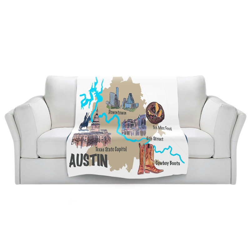  Couverture touristique Austin, 51 po x 60 po
