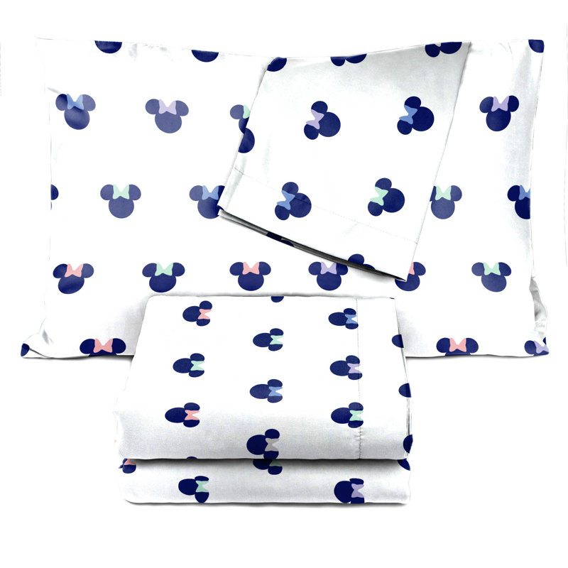 Minnie Mouse White Organic Cotton Full Sheet Set