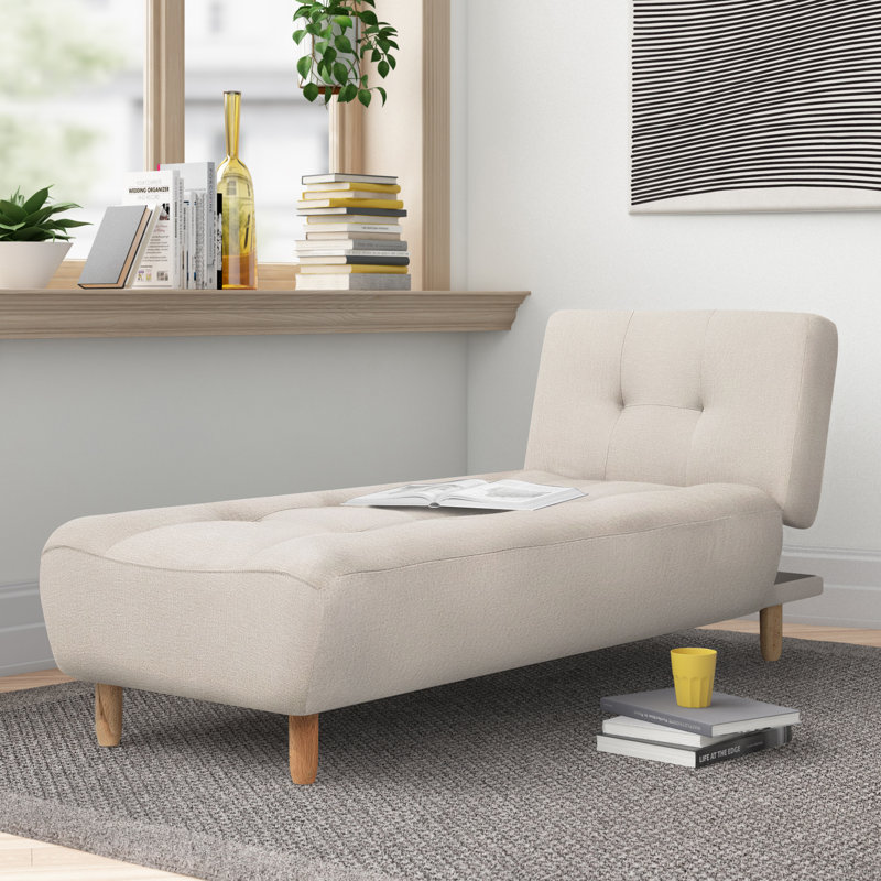 Seren Upholstered Chaise Lounge, Beige
